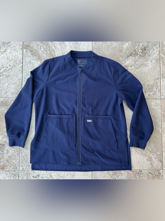 Figs Jackets & Blazers - FIGS Women's Bellery Scrub Zippered Lightweight Jacket Navy Blue (PO #1286), XL